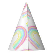 Watercolor Rainbow Birthday Partyhütchen (Rückseite)
