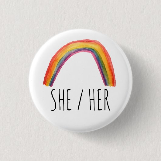 Watercolor Rainbow Button (Vorderseite)