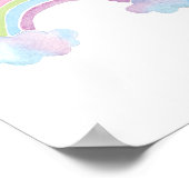 Watercolor Rainbow Cloud Baby Kinderzimmer Poster (Ecke)