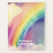 Watercolor Rainbow Clouds Planner Planer (Rückseite)