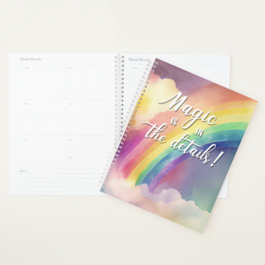 Watercolor Rainbow Clouds Planner Planer (Anzeige)