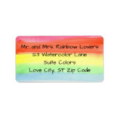Watercolor Rainbow Custom Address Labels Adressaufkleber (Vorne)