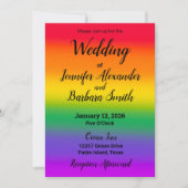 Watercolor Rainbow Gay Pride Hochzeit Einladung (Vorderseite)