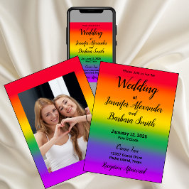 Watercolor Rainbow Gay Pride Hochzeit Einladung