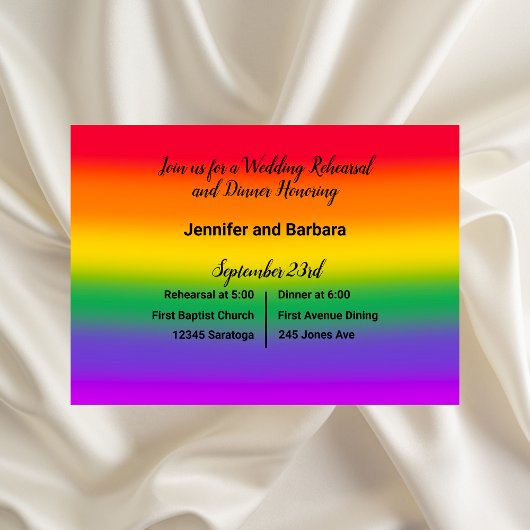 Watercolor Rainbow Gay Pride Hochzeit Probe Einladung