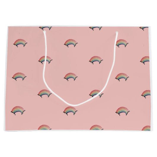Watercolor Rainbow-Geschenktasche Große Geschenktüte (Vorderseite)