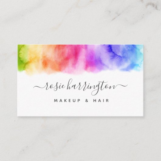 Watercolor Rainbow Giro Business Card Visitenkarte (Vorderseite)