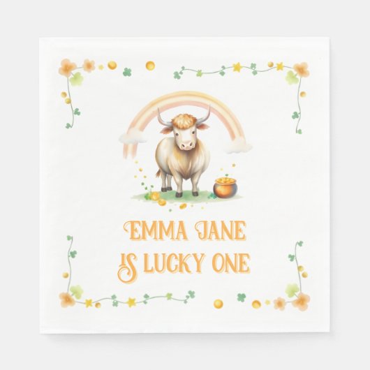 Watercolor Rainbow Gold St Patricks Day Serviette (Vorderseite)