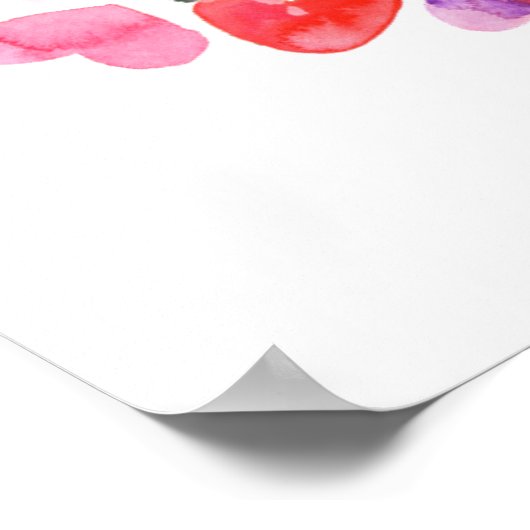 Watercolor Rainbow Hefeplakat Poster (Ecke)