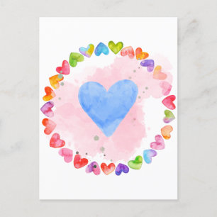 Watercolor Rainbow Heftkarte Postkarte