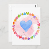 Watercolor Rainbow Heftkarte Postkarte (Vorne/Hinten)