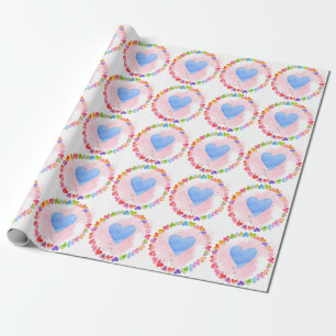 Watercolor Rainbow Herz Wrapping Paper Geschenkpapier