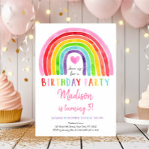 Watercolor Rainbow Herzens Geburtstag