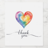 Watercolor Rainbow Herzlichen Dank für Ihr Geschen Weinetikett (Einzelnes Label)