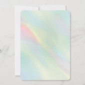 Watercolor Rainbow Holograph Bonjour Boy Baby Einladung (Rückseite)