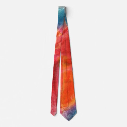 Watercolor Rainbow Men's Neck Tie Krawatte (Rückseite)