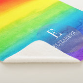 Watercolor Rainbow Monogram Custom Sherpadecke (3/4)