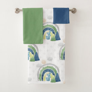 Watercolor Rainbow-Muster Badhandtuch Set