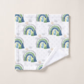 Watercolor Rainbow-Muster Badhandtuch Set (Waschlappen)