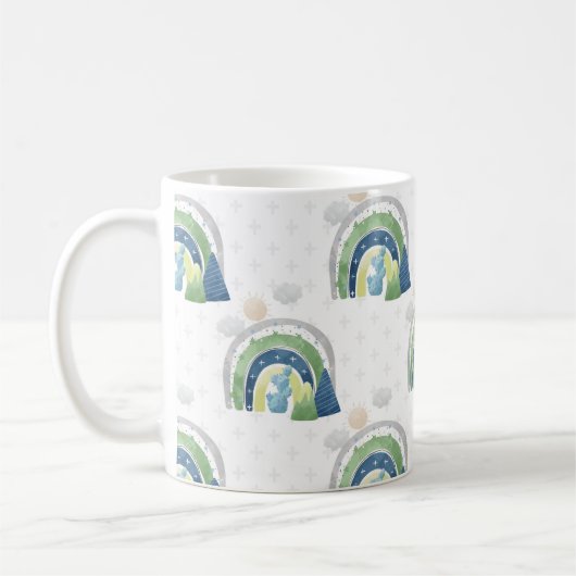 Watercolor Rainbow-Muster Kaffeetasse (Links)