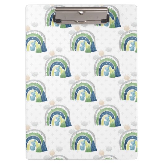 Watercolor Rainbow-Muster Klemmbrett (Vorderseite)