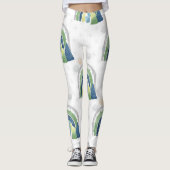 Watercolor Rainbow-Muster Leggings (Vorderseite)