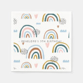 Watercolor Rainbow-Muster | PERSONALISIERT Serviette (Vorderseite)