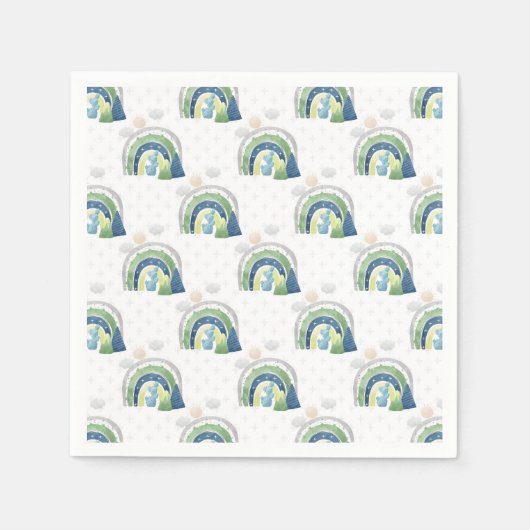 Watercolor Rainbow-Muster Serviette (Vorderseite)