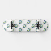 Watercolor Rainbow-Muster Skateboard (Horizontal)