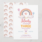 Watercolor Rainbow Party Einladung (Vorne/Hinten)