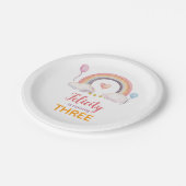 Watercolor Rainbow Party Pappteller (Schrägansicht)