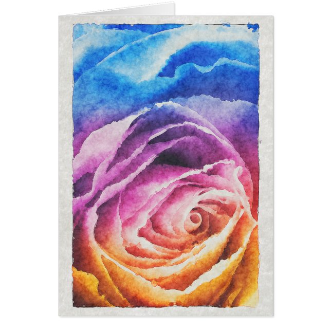 Watercolor Rainbow Rose (Vorne)
