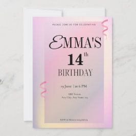 Watercolor Rainbow - schlichter, eleganter Geburts Einladung