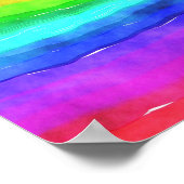 Watercolor Rainbow Stripes Poster (Ecke)