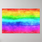 Watercolor Rainbow Stripes Poster (Vorne)