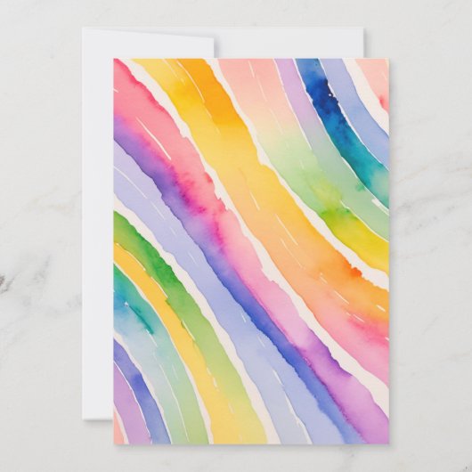 Watercolor Rainbow Stripes Teacher Dankeskarte (Rückseite)