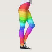 Watercolor Rainbow Strips Design Leggings (Rechts)