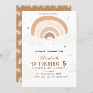 Watercolor Rainbows Wolken Geburtstag Einladung