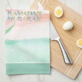 Watercolor Ramadan Crescent Moon – Customizable Geschirrtuch (Viertel Falte)