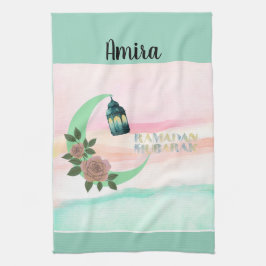 Watercolor Ramadan Crescent Moon – Customizable Geschirrtuch