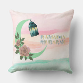 Watercolor Ramadan Design | Lantern, Crescent Moon Kissen