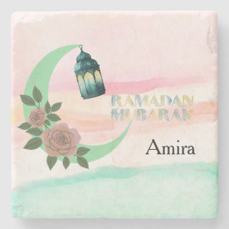 Watercolor Ramadan – Halbmond  Steinuntersetzer