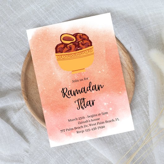 Watercolor Ramadan Iftar Einladung
