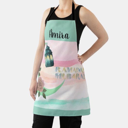 Watercolor Ramadan Kitchen Apron – Customizable Schürze (InSitu)