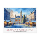 Watercolor Rathausplatz Wien Österreich Weihnachte