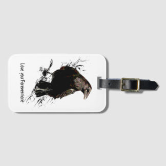 Watercolor Raven Bird Animal Art Zitat Gepäckanhänger