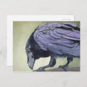Watercolor Raven Postcard Postkarte (Vorne/Hinten)