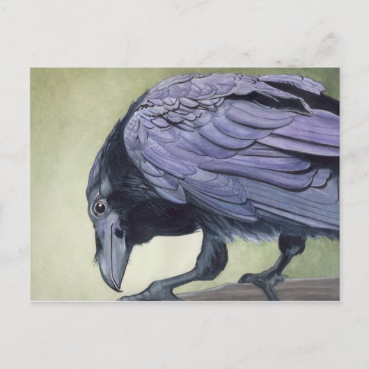 Watercolor Raven Postcard Postkarte (Vorderseite)