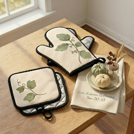 Watercolor-Reben-Thanksgiving-Ofenhandschuh-Set Ofenhandschuh & Topflappen-Set