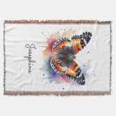 Watercolor Red Admiral Butterfly Name Decke (Vorderseite)